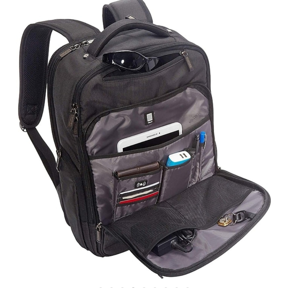Kenneth Cole Reaction Laptop Backpack, Black/Charcoal Grey